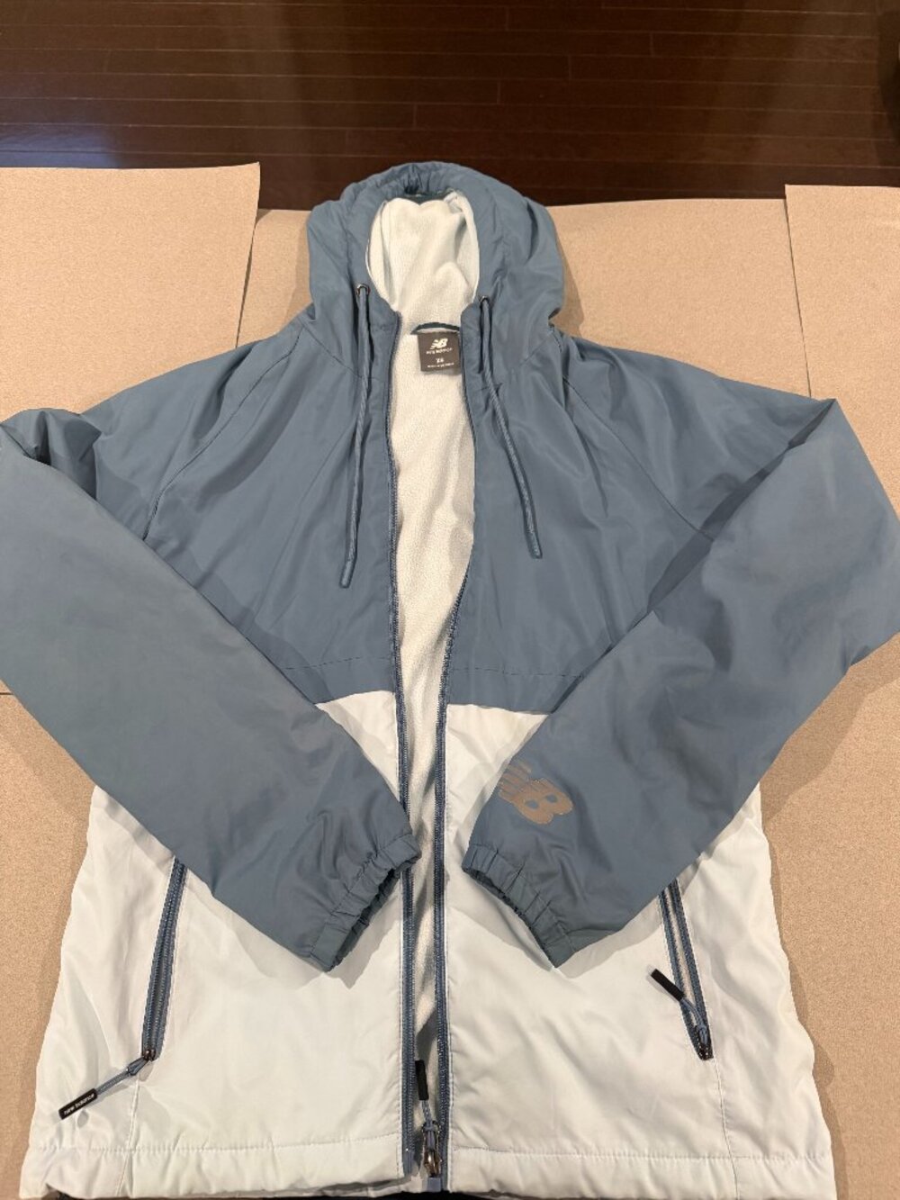 New Balance Blue Fleece Lined Hooded Jacket Women's Size XS